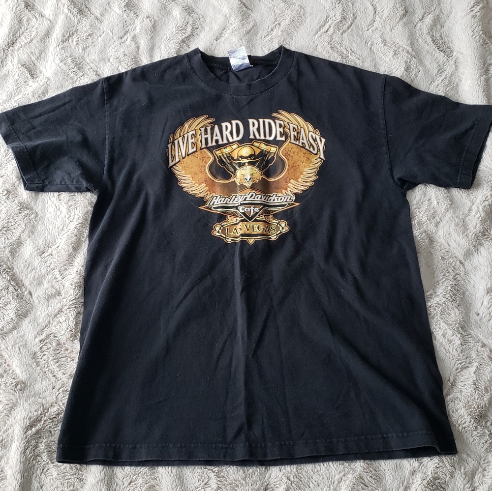 Harley Davidson Cafe live hard rise easy tee